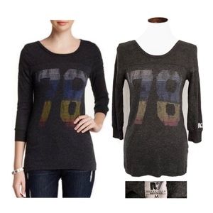 Rebel yell gray football mid-sleeve tee